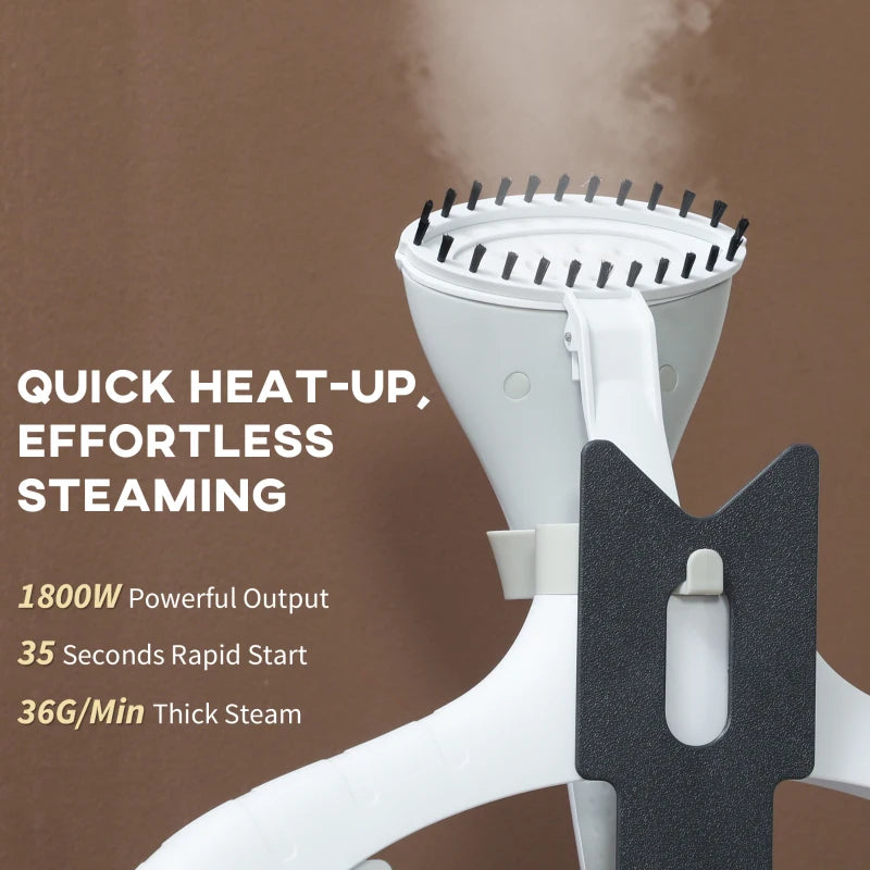 1800W Powerful Standing Clothes Steamer with Accessories in Grey