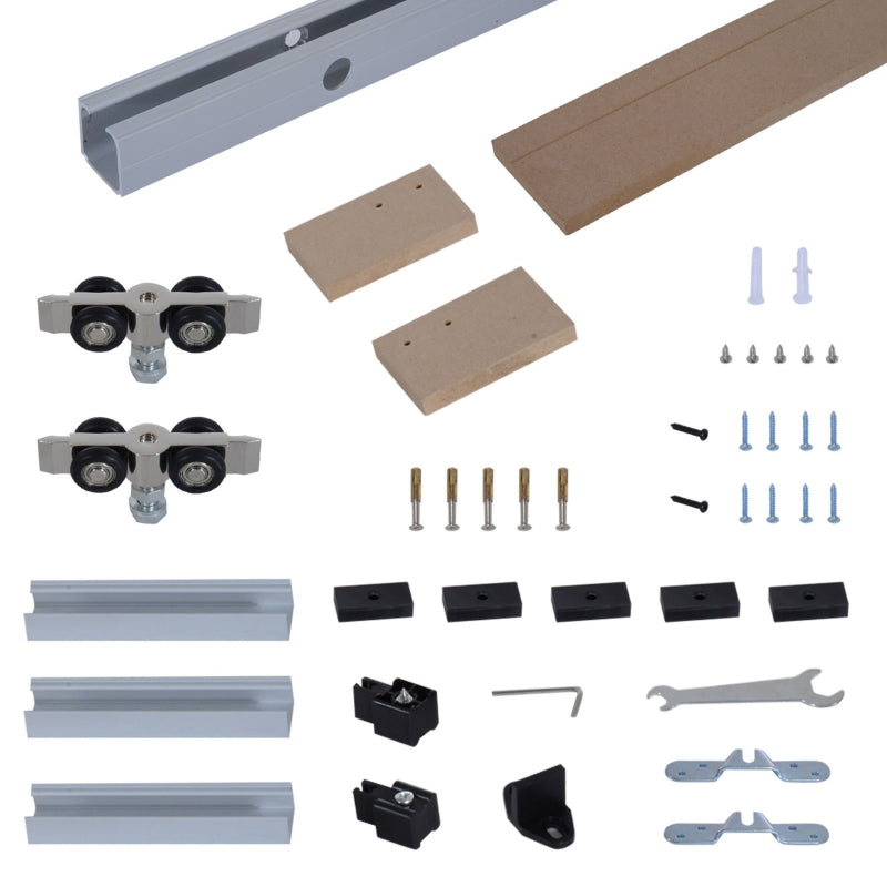 Sliding Barn Door Hardware Track Kit - 6.5ft / 2m