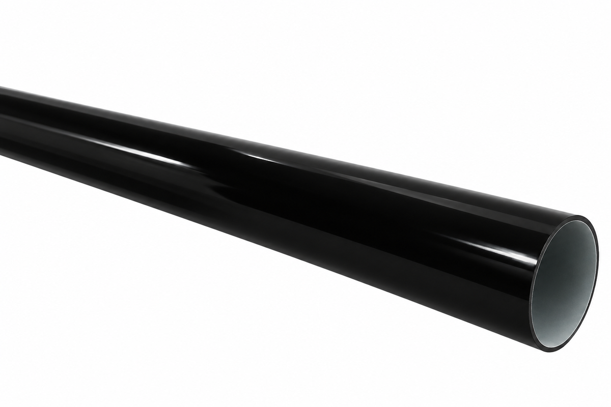 Freefoam Freeflow 68mm Round Downpipe - 4m - Black