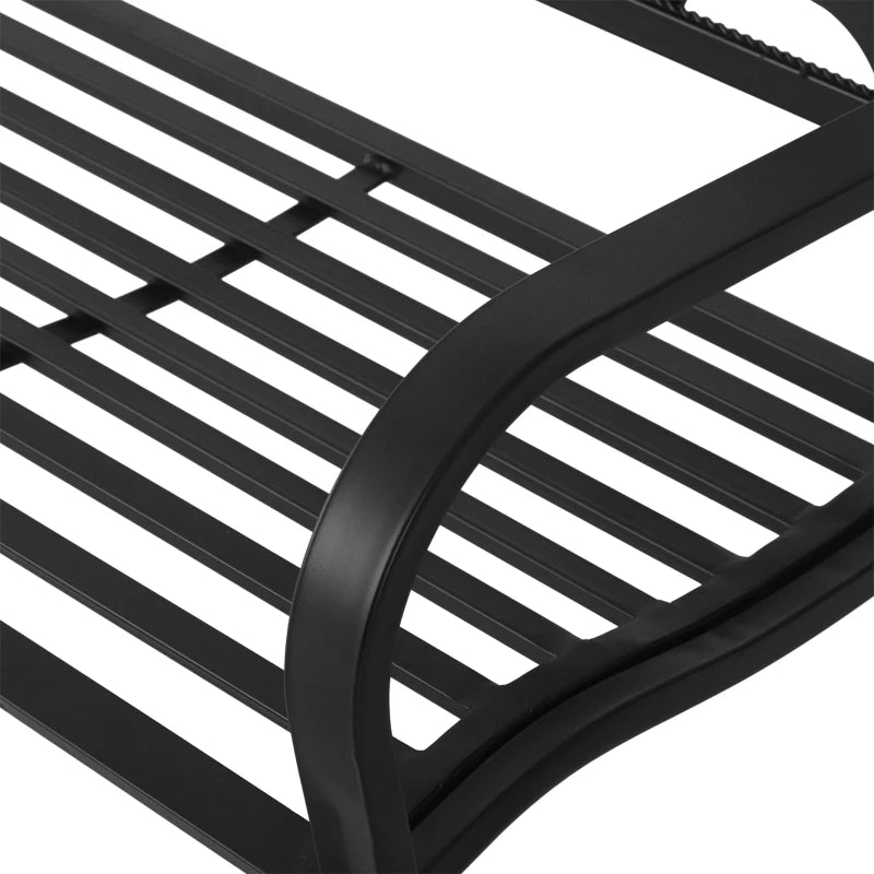 Black Metal Frame Bench, 128x50x91 cm, 12kg