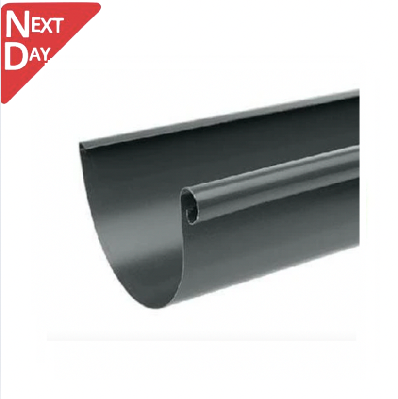 150mm Half Round Anthracite Grey Galvanised Steel Gutter 3m Length