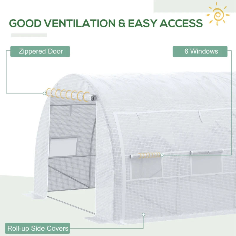 Green Walk-in Garden Greenhouse with Roll-up Walls