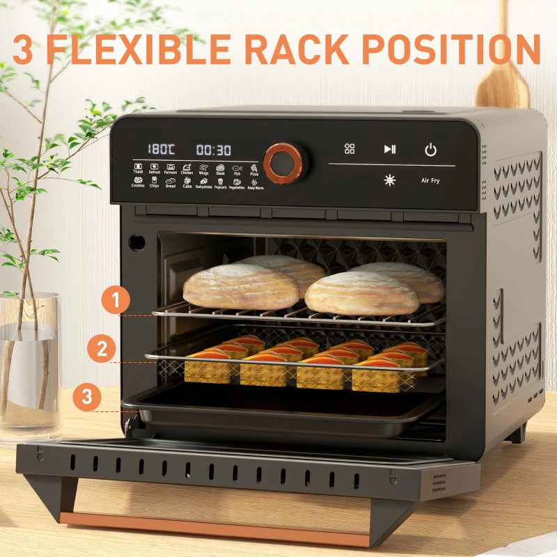 20L Air Fryer Oven - Multifunction Countertop Convection Oven with 16 Presets, Adjustable Temp & Time, 1400W Power