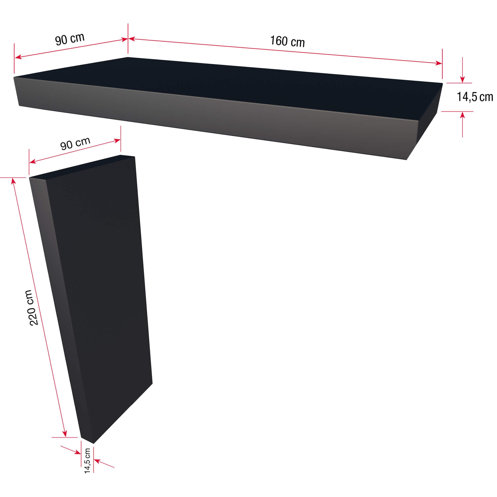 160x90cm Aluminium Canopy With LED Light Strip & Side Panel - Anthracite Grey (Left or Right)