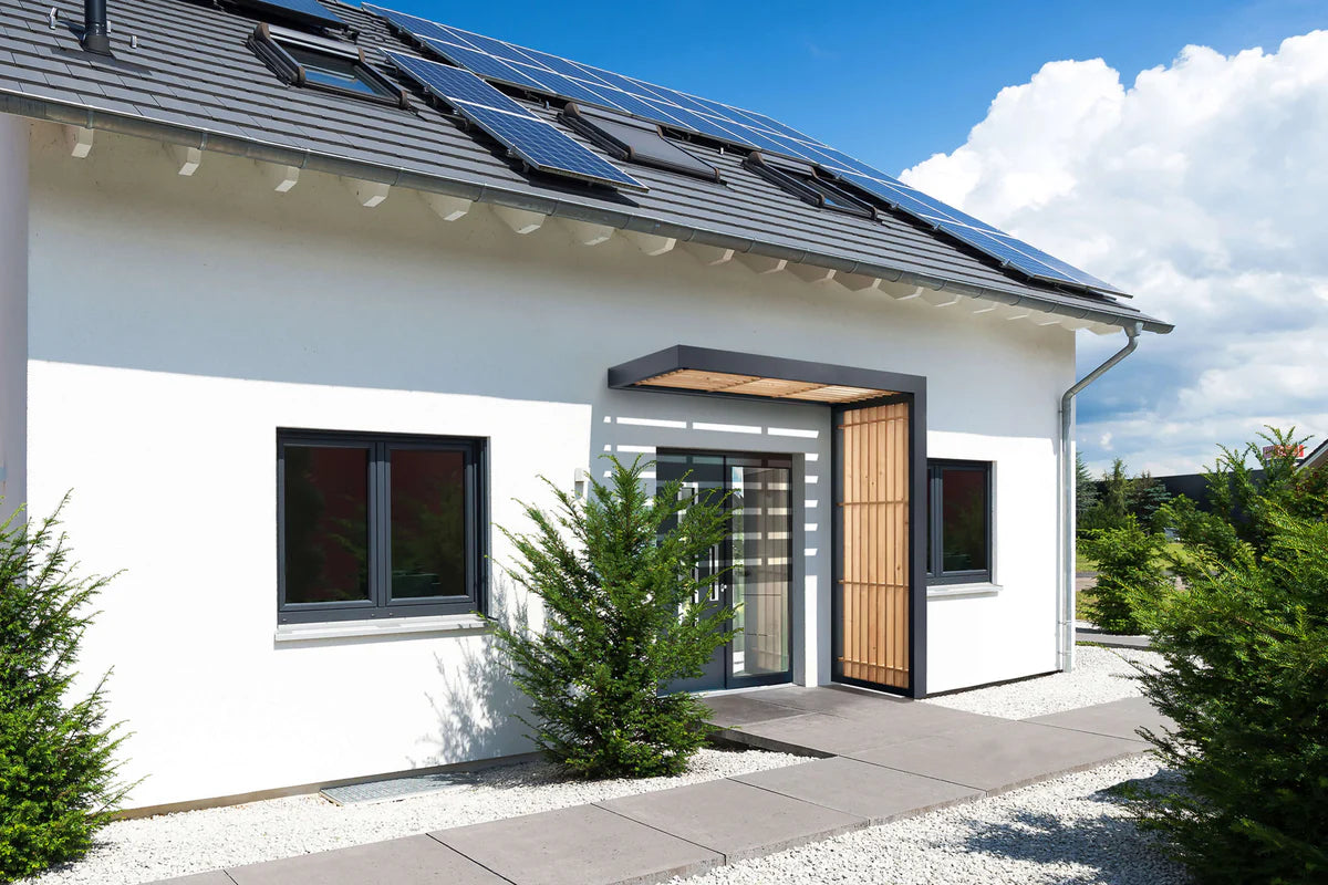 250x90cm Aluminium Timber Line Canopy Special colour With 220x90cm side panel - Agate Grey