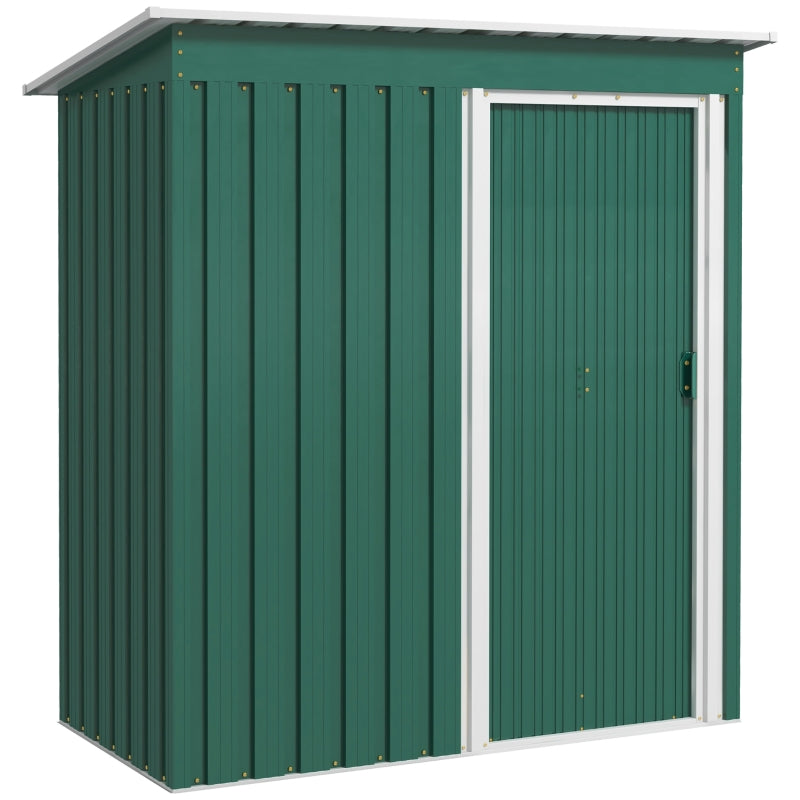 Small Green Metal Storage Shed