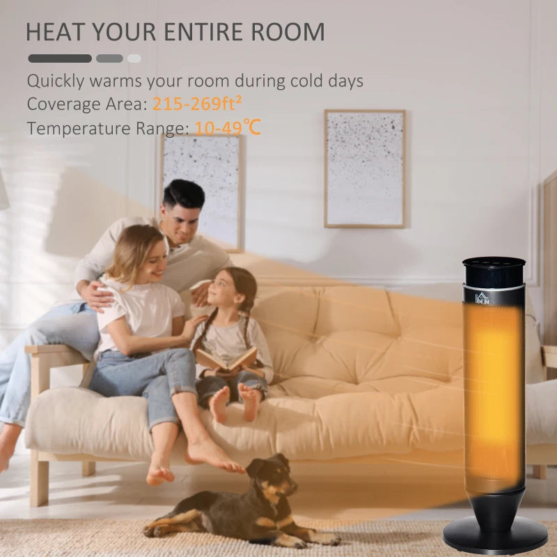 Portable 21 Inch Ceramic Electric Space Heater with 1000W 2000W Power and Timer
