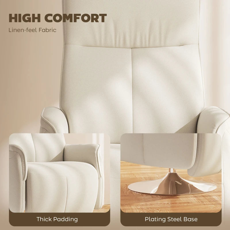 Cream 10-Point Massage Recliner Armchair for Ultimate Relaxation and Comfort