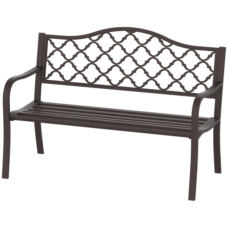 Antique Style Cast Iron Outdoor Bench - Black