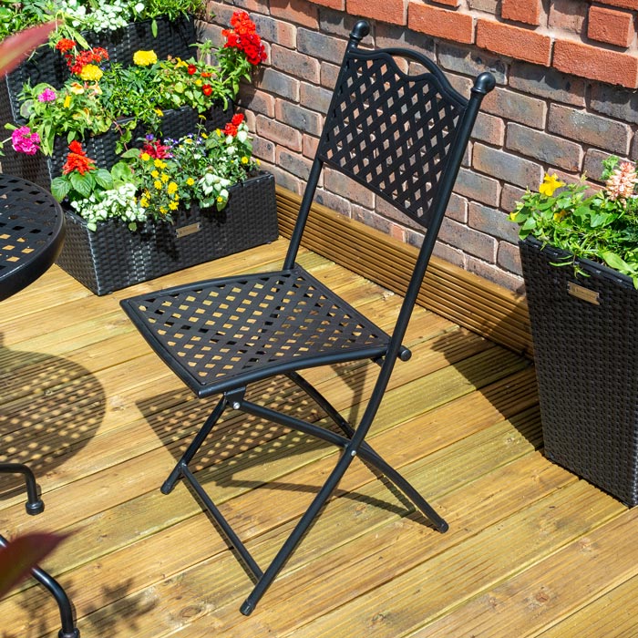 Outdoor Black Bistro Set - 3 Pieces