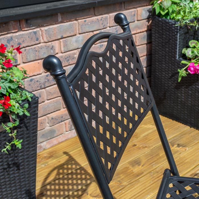 Outdoor Black Bistro Set - 3 Pieces