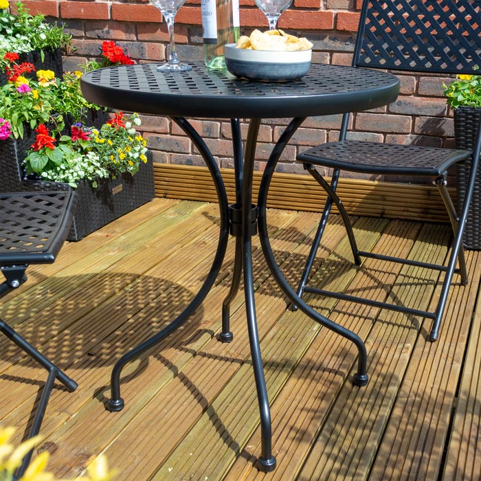 Outdoor Black Bistro Set - 3 Pieces