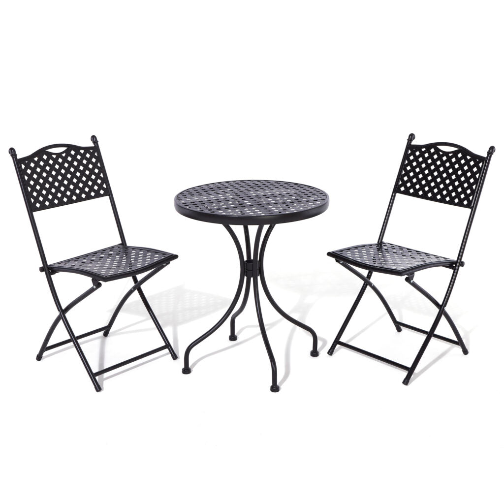 Outdoor Black Bistro Set - 3 Pieces