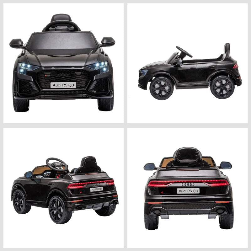 Licensed Audi RS Q8 Electric Ride On Car with Remote Control for Kids Black