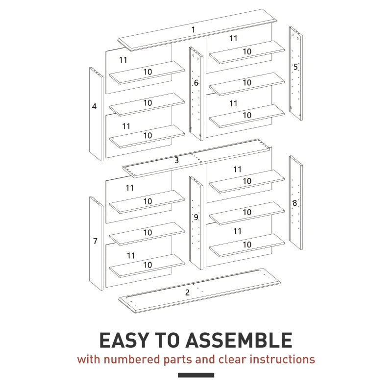 16-Compartment White Media Shelf - Stylish Storage Solution for DVDs, Games, and Books - Organize Your Space