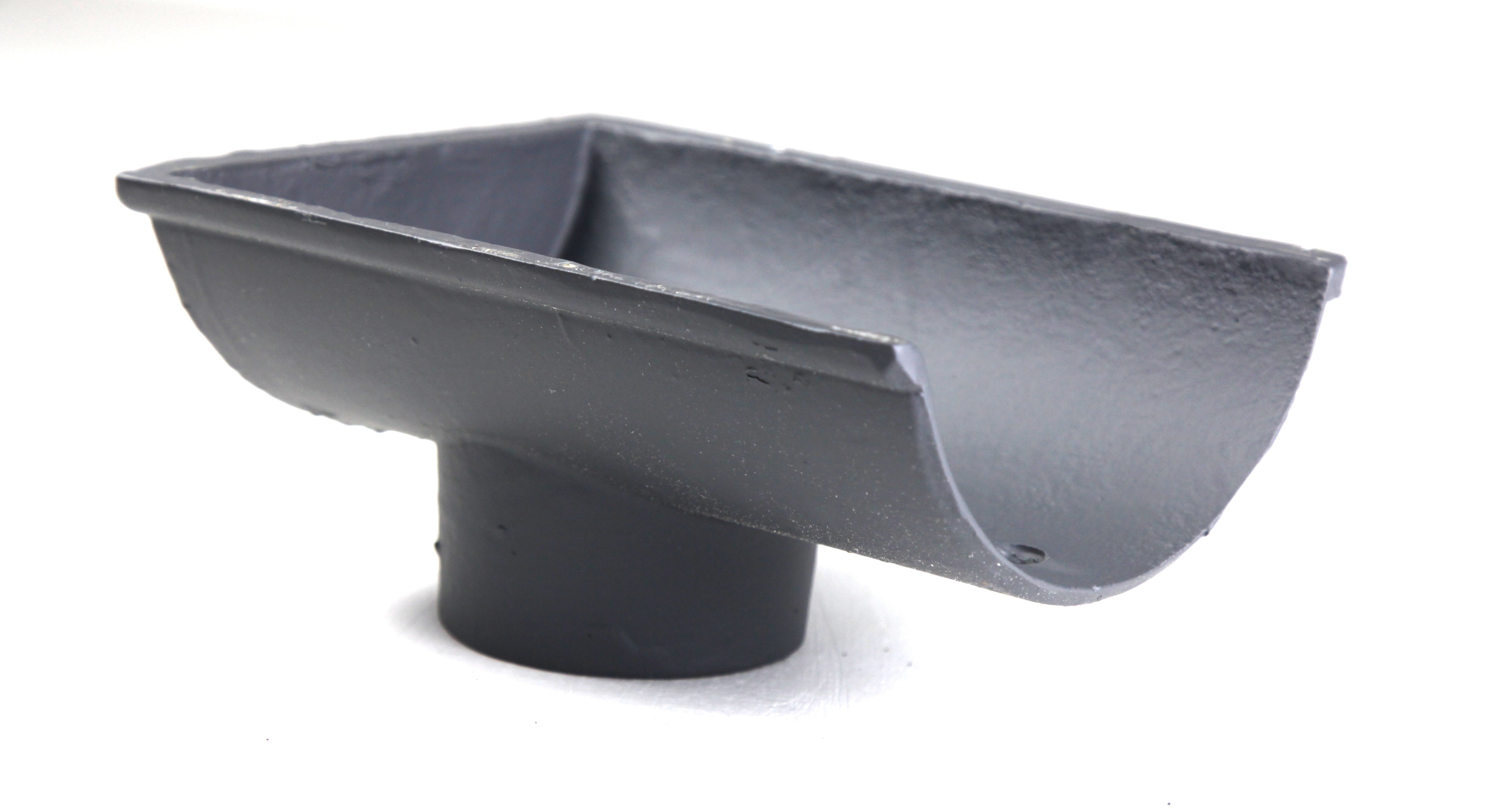 Hargreaves Cast Iron 100mm Internal Beaded Half Round 65mm Dropend Outlet  - Primed
