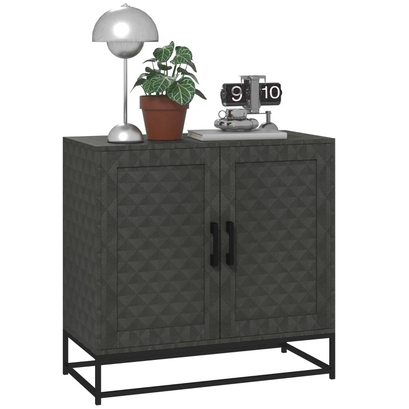 Modern Freestanding Sideboard Storage Cabinet with Adjustable Shelf and Double Doors for Living Room Grey