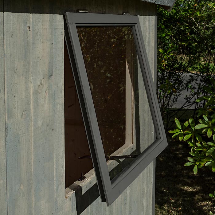6x4 Grey Shed with Dark Grey Trim