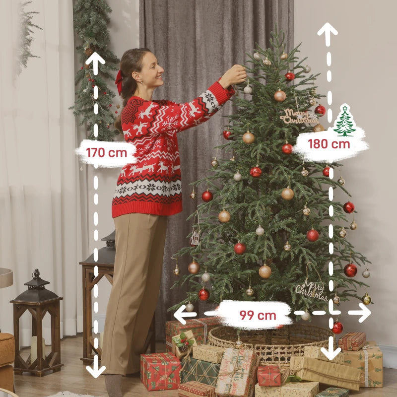 6ft Full Spruce Christmas Tree with Realistic Dense Tips - Easy Assembly, Lush Green Holiday Decor