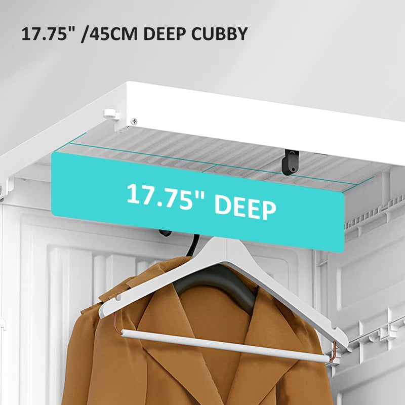 Portable Foldable Clothes Wardrobe for Bedroom with Cube Storage and Hanging Rods