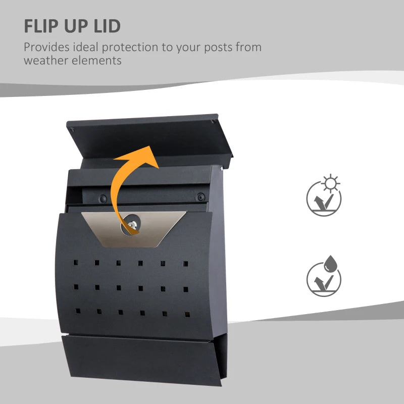 Wall-Mounted Steel Mailbox for Home Use
