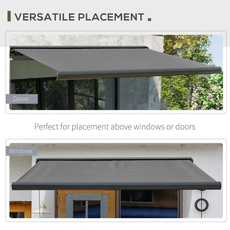 3m x 2.5 m Light Grey Electric Retractable Awning with Remote Controller - Aluminium Frame UV50+ Sun Shade Canopy