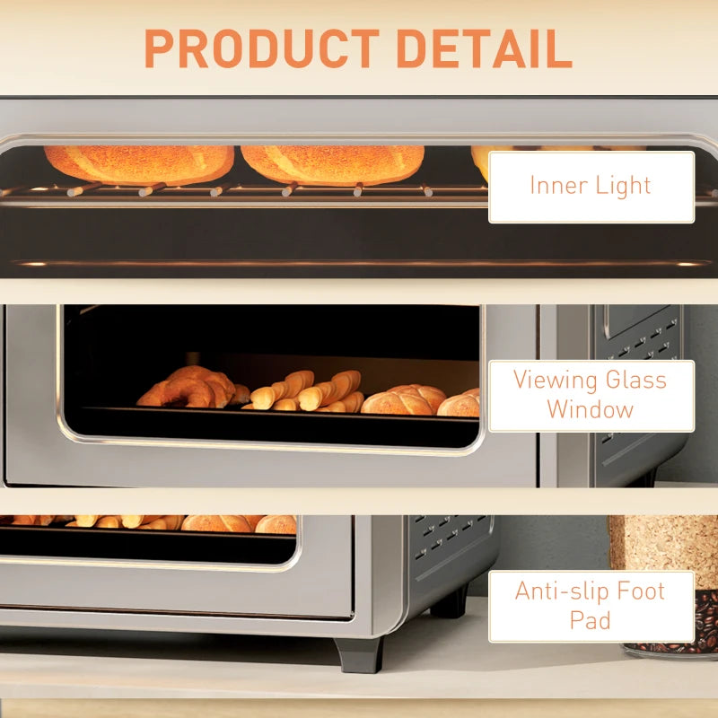 24L Air Fryer Oven - Oil-Free Cooking, Grill & Bake, Touch Screen, Adjustable Temp, Timer, 1600W, Dishwasher Safe, Silver