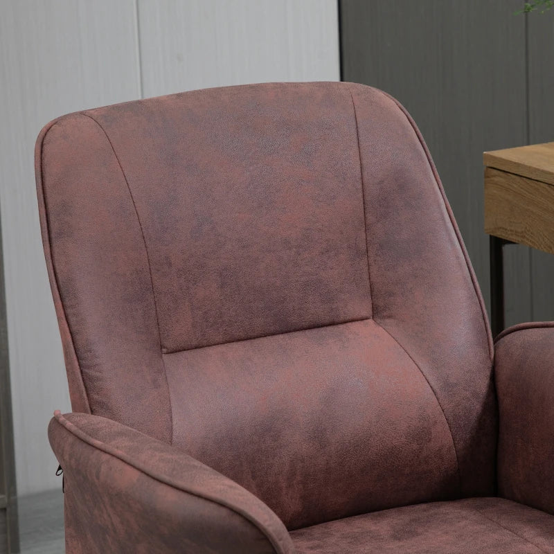 Vinsetto Red Office Chair - Ergonomic Swivel Desk Chair with Armrests & Rolling Wheels for Home & Work