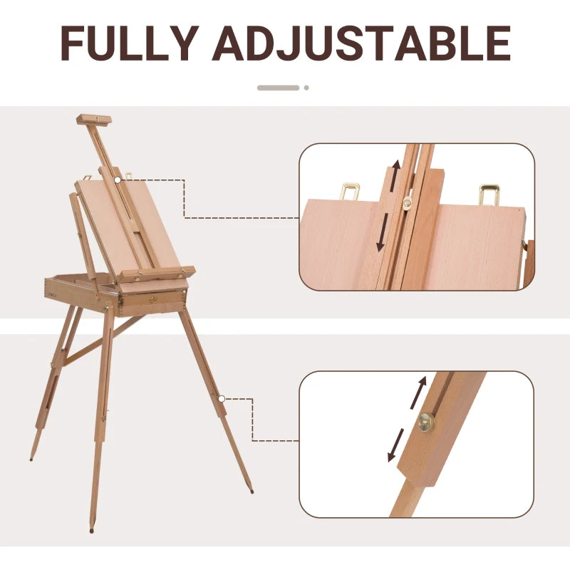Portable Wooden Art Easel Tripod - Lightweight Folding Sketch Board for Artists & Painters - Natural Wood Craft Supplies