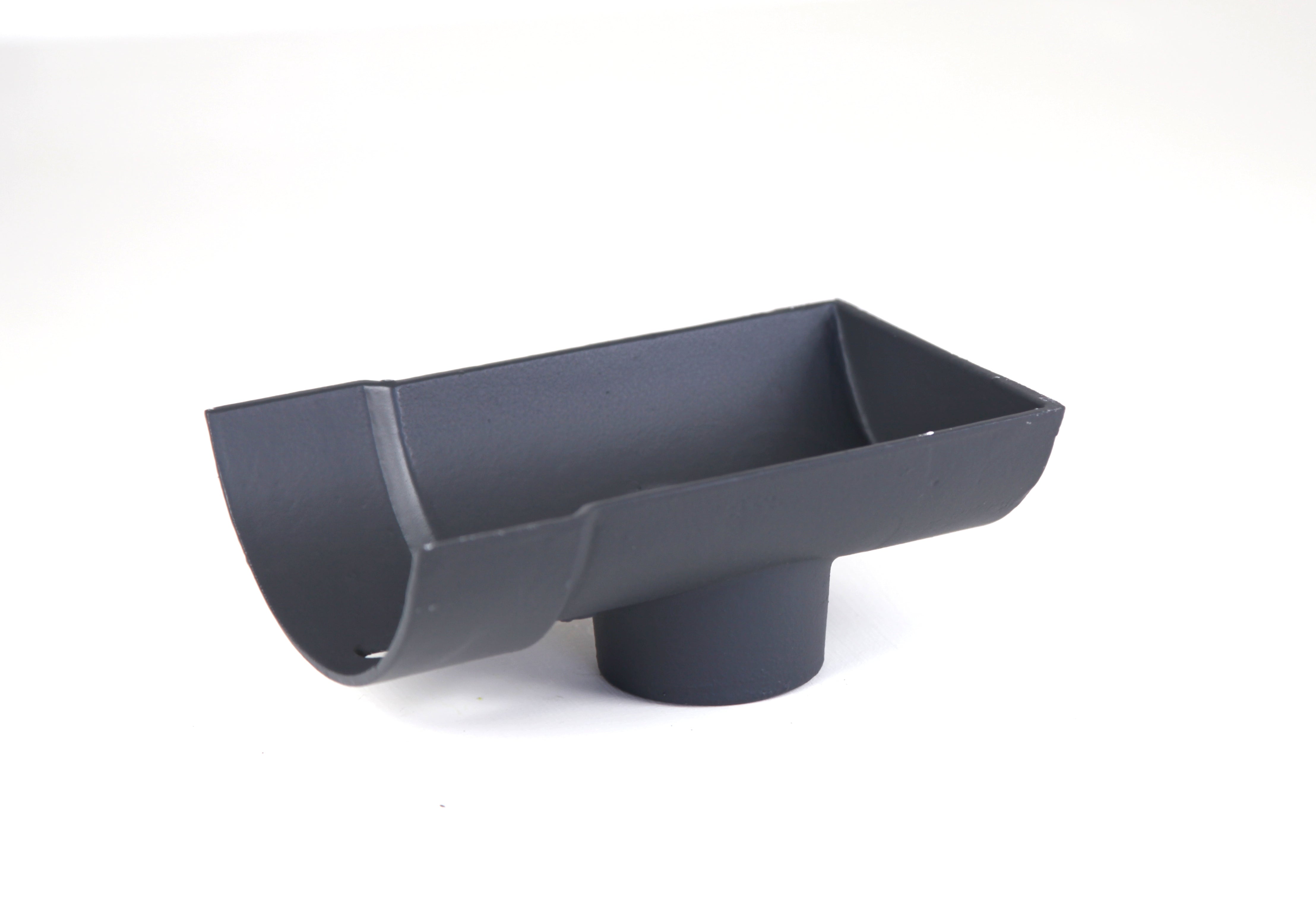 Hargreaves Cast Iron 100mm External Plain Half Round 75mm Dropend Outlet  - Primed
