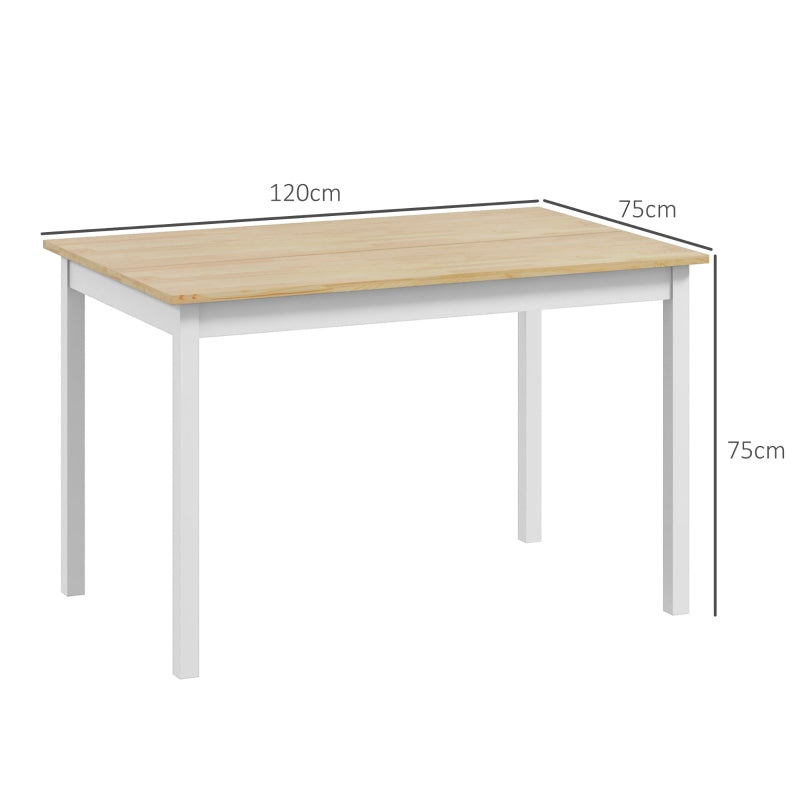 Rustic Four-Seater Farmhouse-Style Wooden Dining Table - Perfect for Family Meals and Country Decor