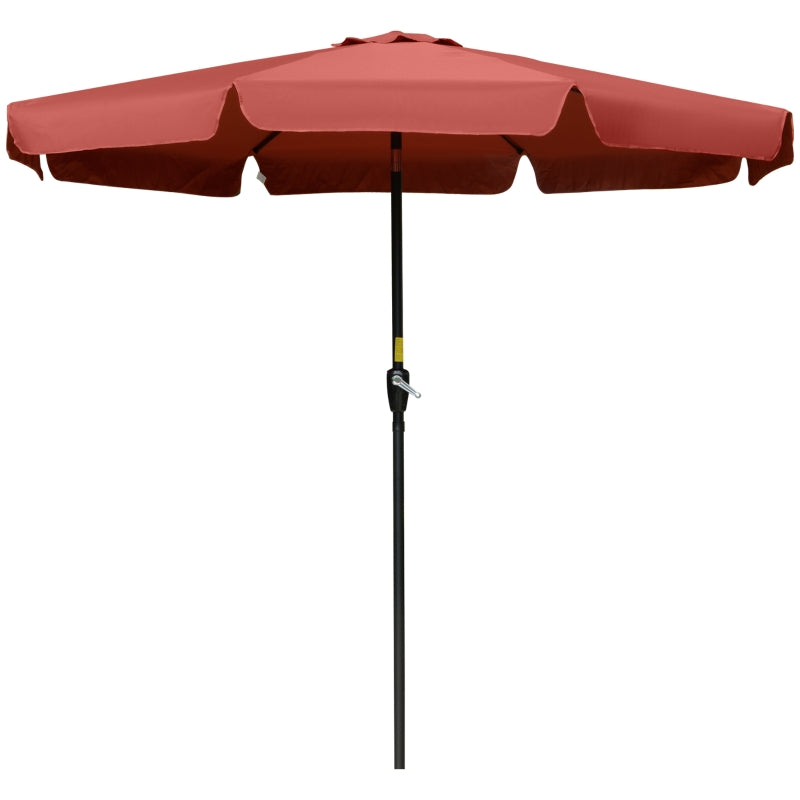 Wine Red 2.7m Patio Garden Umbrella with Tilt and Crank