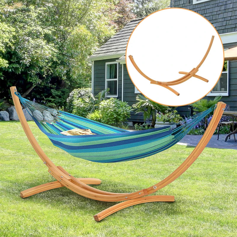 Wooden Hammock Stand - Universal Fit - Garden Picnic Camp - 3.25m - Natural