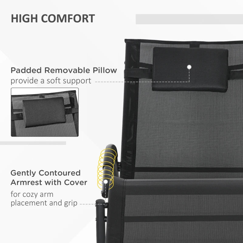 Black Zero Gravity Rocking Chair with Pillow