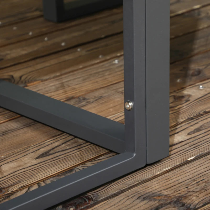 4 Piece Garden Sofa Set with Cushions Aluminium Frame Patio Furniture Grey