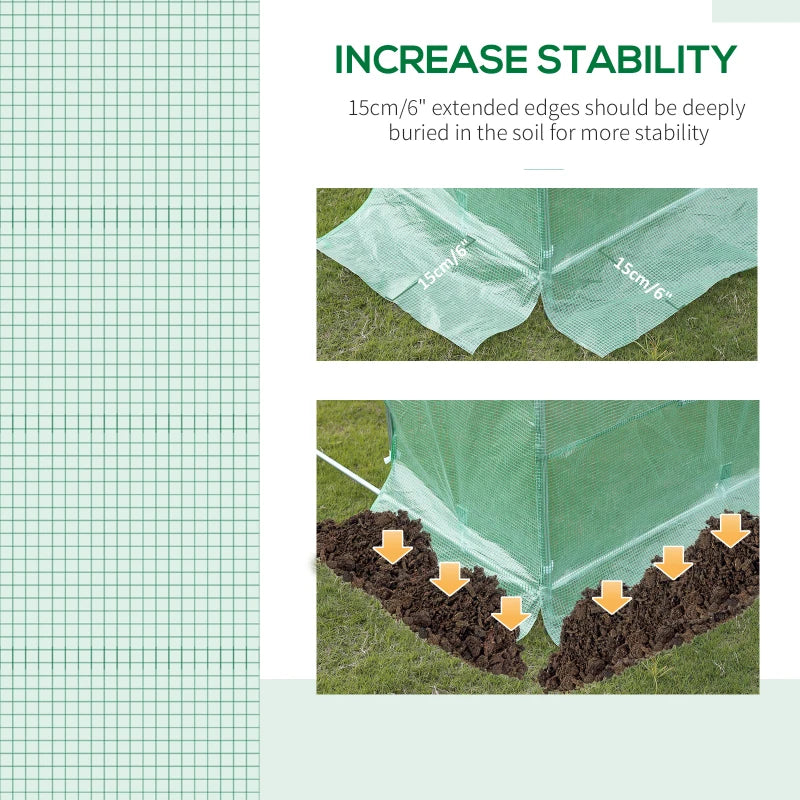 Greenhouse PE Cover Replacement 4.5x3x2m Green