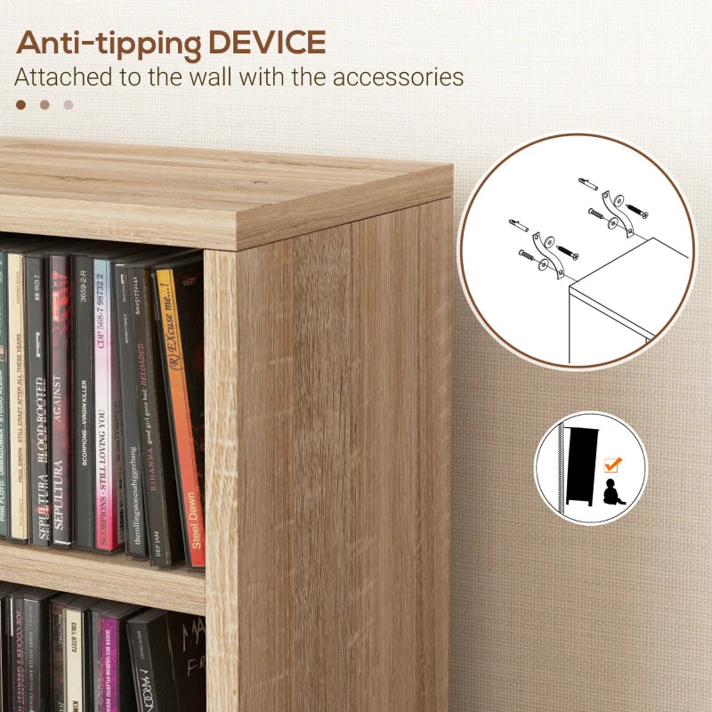 Set of 2 Wood-Effect 102 CD Storage Units - Stylish and Durable Media Organizers for Home or Office