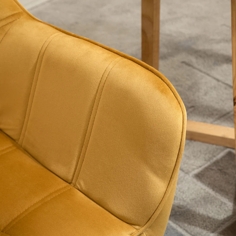 Stylish Modern Accent Chair with Wide Arms and Slanted Back for Living Room, Bedroom or Home Office in Yellow
