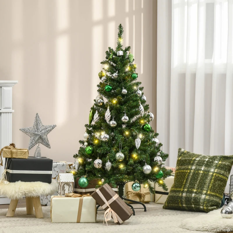 4FT Green Christmas Tree with Warm White LED Lights - Perfect Holiday Home Decoration for Festive Cheer