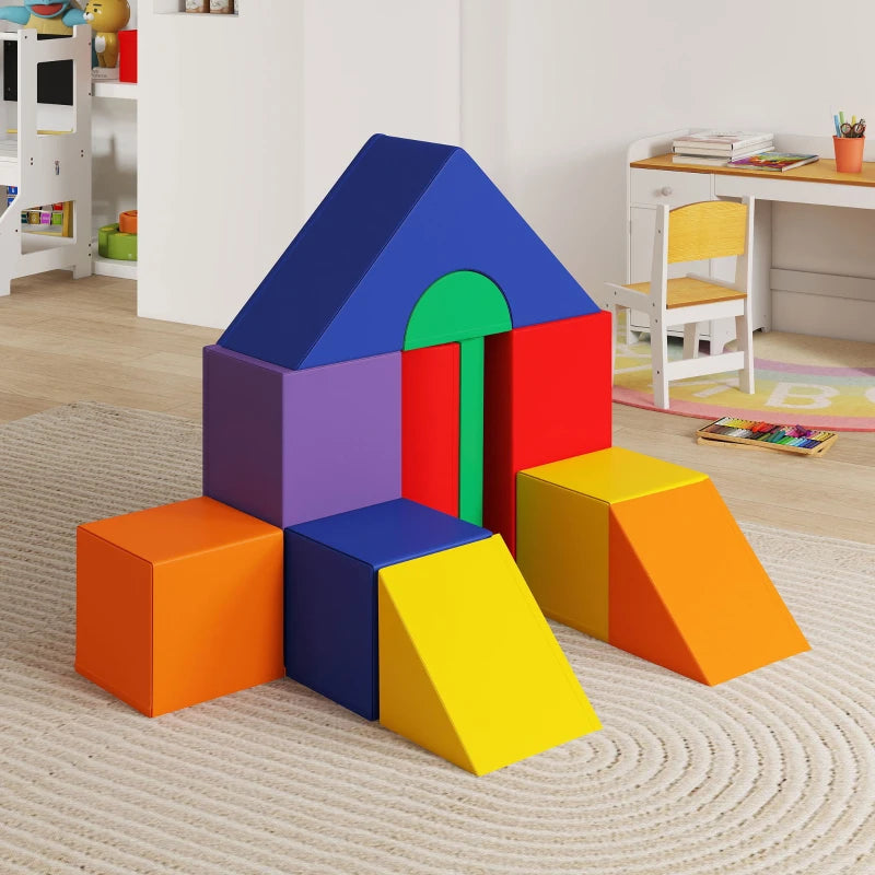11-Piece Soft Play Set for Kids Foam Blocks Climbing Crawling Multicoloured Indoor Fun