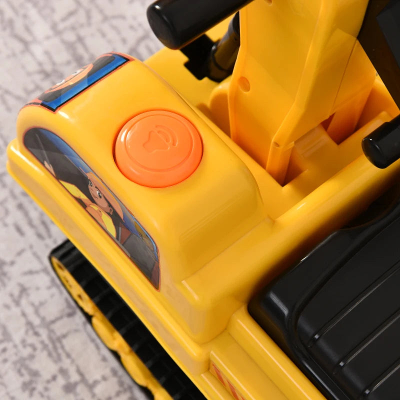 Ride-On Excavator Toy for Kids - Movable Digger Walker Construction Truck for Ages 3+ - Fun Outdoor Play