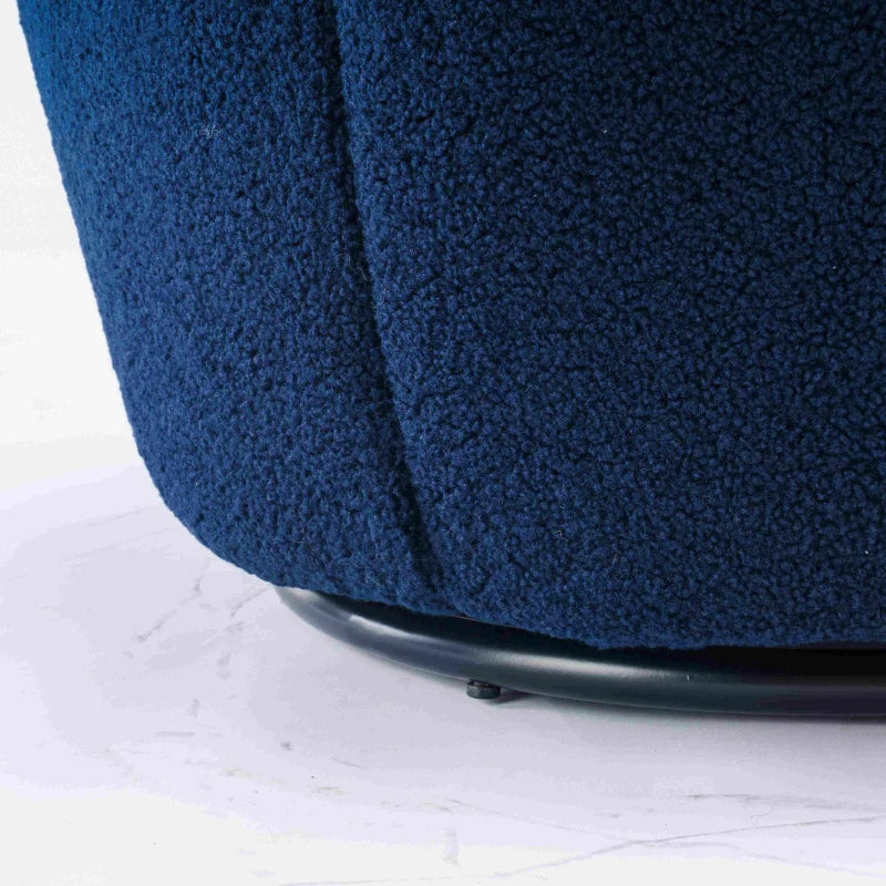 Ergonomic Dark Blue Swivel Armchair with 360° Rotation for Living Room, 64x64x71 cm