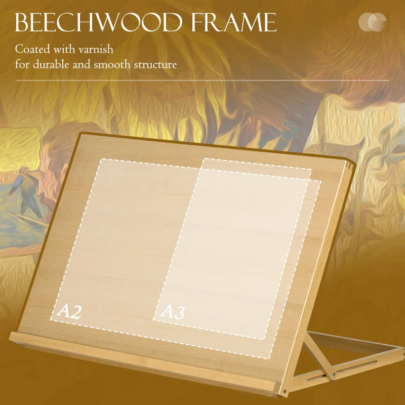 Vinsetto Adjustable Beechwood Desktop Easel Craft Workstation - Portable Folding Artist Drawing & Sketching Board for All Skill Levels