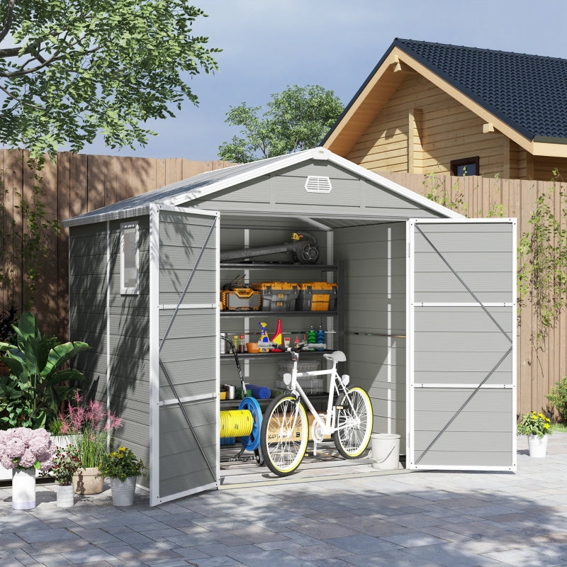 Light Grey 7.9ft x 6.2ft Aluminium Garden Shed