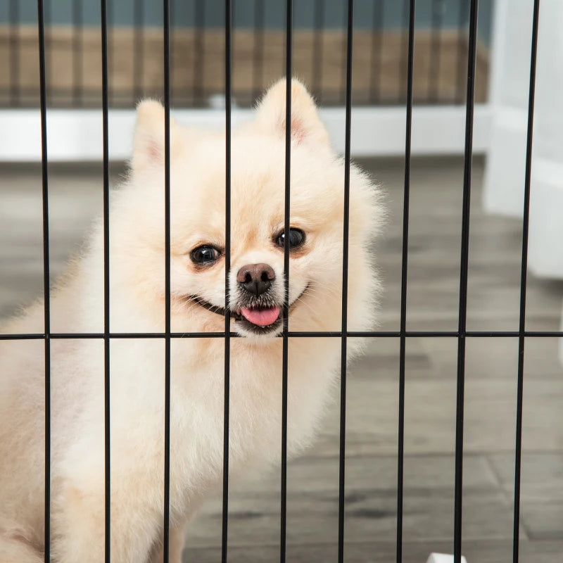 Freestanding Folding 4-Panel Pet Gate - Adjustable Dog Barrier with Support Feet for Puppies and Small Dogs