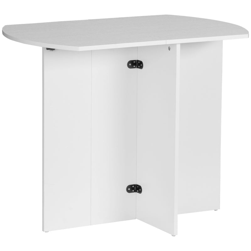 Stylish Four-Person Drop Leaf Dining Table in White - Space-Saving Design for Modern Homes and Small Dining Areas