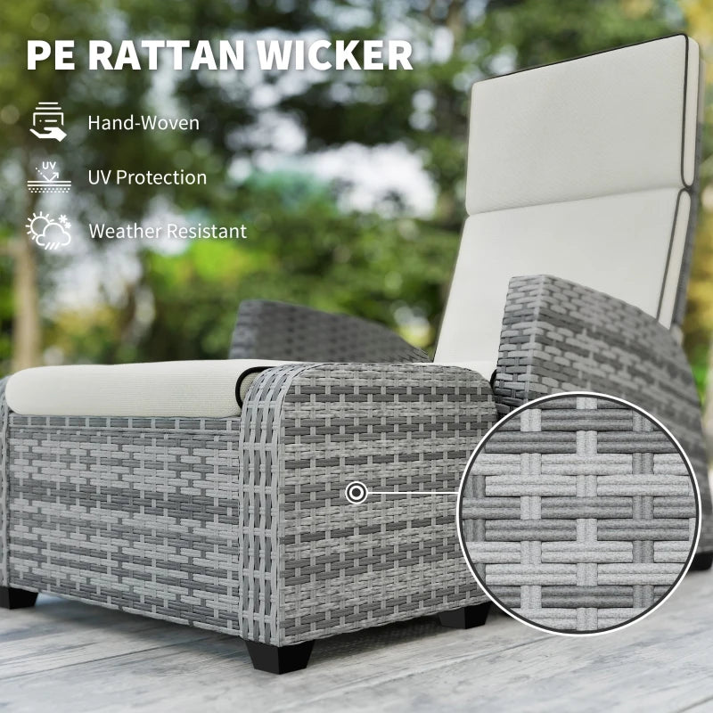 5-Piece Grey Rattan Garden Furniture Set with Cushions for Outdoor Relaxation