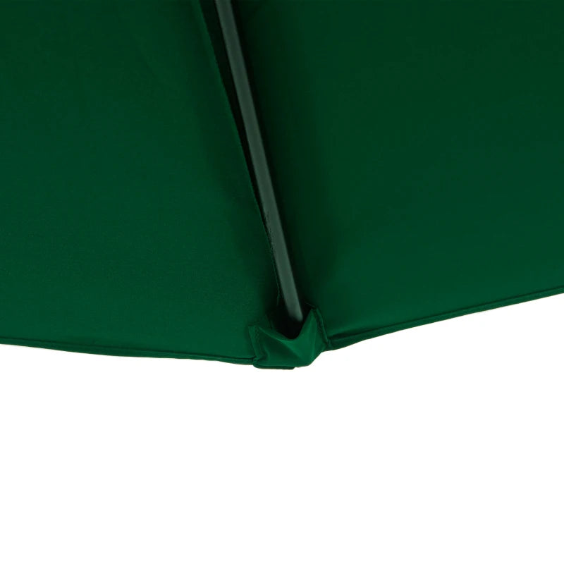 Green 3m Half Round Patio Umbrella with Crank Handle - No Base