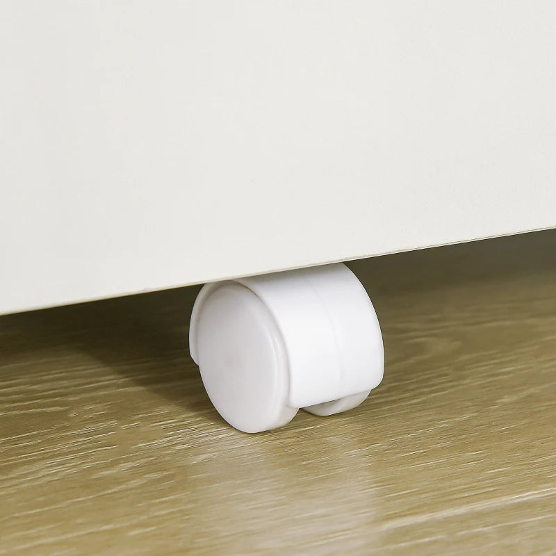 Vinsetto Mobile 2-Drawer Filing Cabinet with Lock & Wheels - White Legal Size File Storage for Home Office & Study