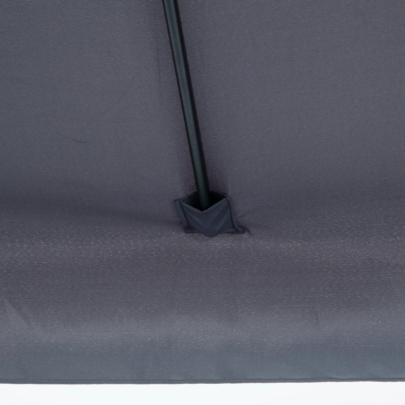 Grey 2.3m Half Round Patio Umbrella with Crank Handle - No Base